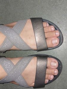 Combo Of Sandal And Canvas Shoe.