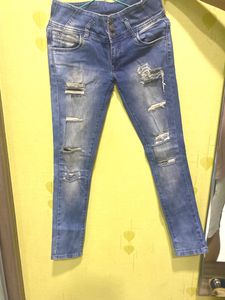 Blue Ribbed Jeans