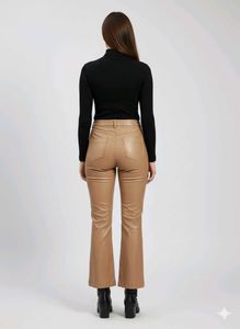 Faux Leather Kick Flare Pants A1/01