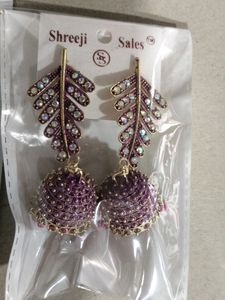 Leave Pattern Jhumkhas Earing