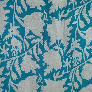 Floral Print White &amp; Blue short kurti