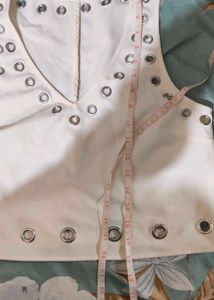 Forever 21 White Embellished Tank Top