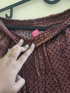 Burgundy Striped Kurta Set