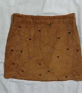 Brown Corduroy Skirt