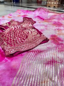 Royal Banarasi Tie-Dye Silk Saree with Heavy Zari