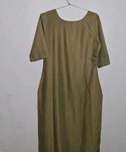 Olive Green floral Kurta