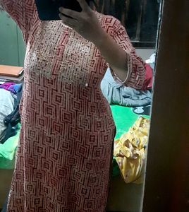 Golden Sequin Embroidery Kurti