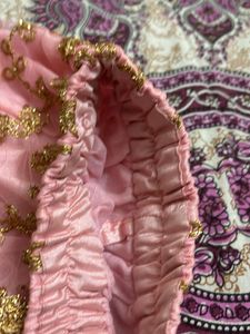Pink Shimmery Embroidered Net Lehanga