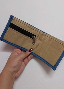 Blue wallet with card compartments