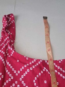 Perfect Dailyuse Red Bandhani Short Kurta