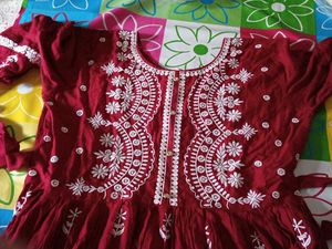 Chikenkari Gown With Legings