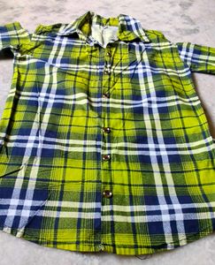Green, Yellow &amp; Blue Plaid Button-Down Shirt