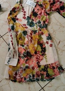 Floral Print Wrap Dress