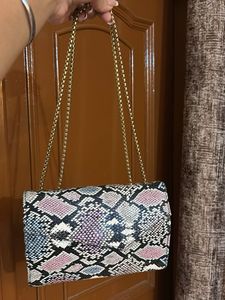 Snakeskin Chain Bag