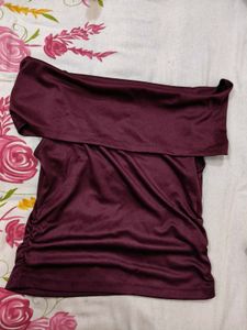 Burgundy Off-Shoulder Top size - large (97cm)