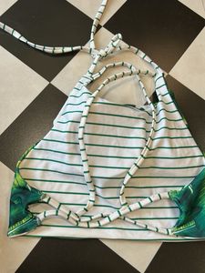 2 Tropical Green Bikini Tops