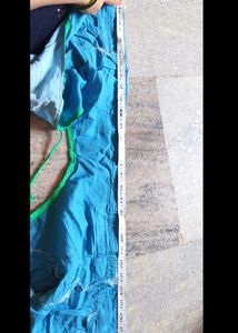 Sky Blue Blouse with Light Weight Saree