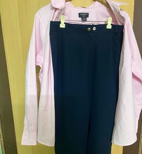 Combo- Pink Oversized Shirt &amp; Navy Blue Trouser