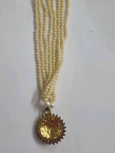 Pearl with Golden Diamond Pendent