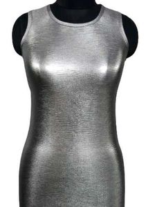 Silver Bodycon Mini Dress