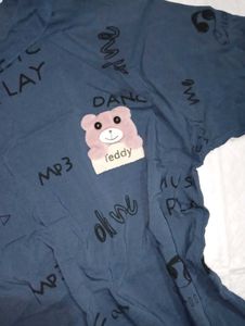 Printed A Line Navy Blue Top