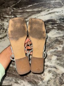 Metallic (silver) Sandals
