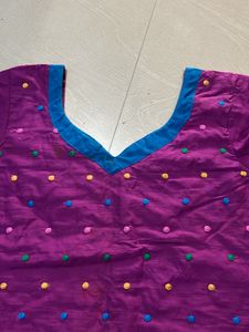 Kurta With Blue Patiyala Pent