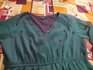 Green Fit And Flare Dress