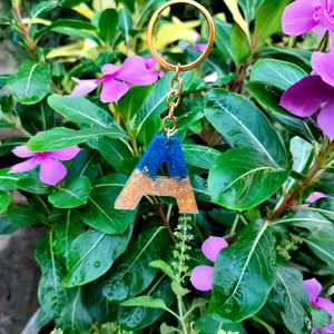 Resin Initial Keychain