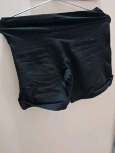 Strawberry Denim Black Shorts