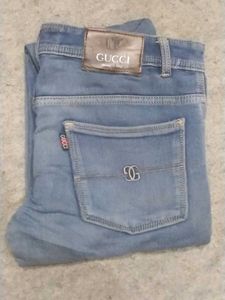 Gucci Light Wash Blue Denim Jeans For Men