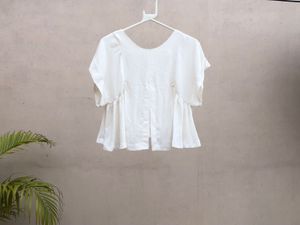 White Peplum Top