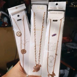 Necklace Set:3 Anti tarnish chain pendant