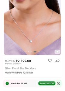 Silver Floral Star Flower Necklace