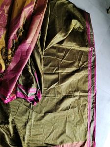 Khan Silk Blend Saree With Attached Blouse Psc