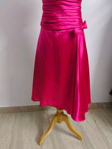 Hot Pink Strapless Cocktail Dress