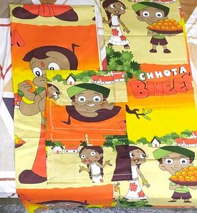 Chota Bheem 2 Set Single Bed Bedsheet With Covers