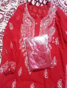 Brand New Chickenkari Kurti With Slip