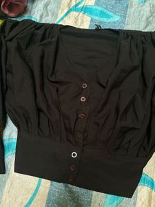 Puff Button Up Top