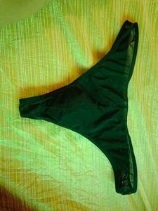 Men Sheer Black Thong