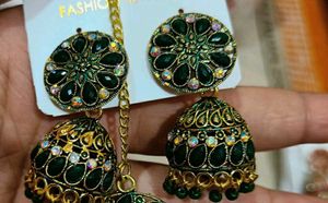 Emerald Green Indian Jewelry Set