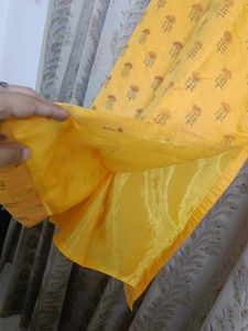 Yellow Printed Kurti