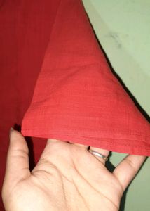 Red Hand Block Print Kurta