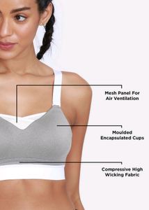 Zelocity High Impact Quick Dry Padded Sports Bra