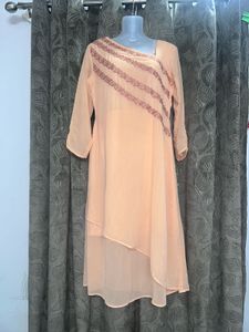 Peach Embroidered Kurta