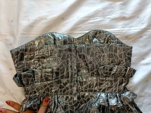 Metallic Mini Dress/Snake Pattern