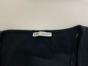 Zara Black Square Neck Top