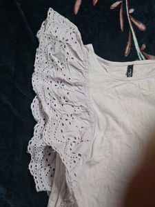 Cute Purple Ruffle Sleeve Top