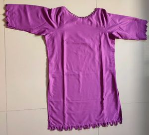Satin Kurti pent set💜