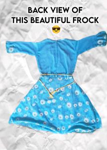 Cyan Blue Frock For 10-14years Girls (cheap Rate)